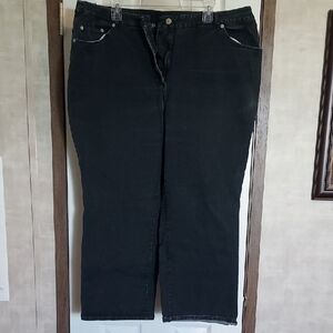 Denim&Co Women's Black Straight Leg Jeans